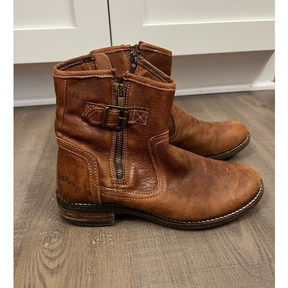 Taos Convoy Brown Leather Ankle Boots